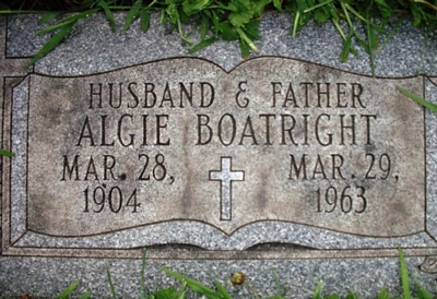 Algie Boatright Gravestone