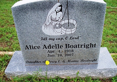 Alice Adelle Boatright Gravestone: