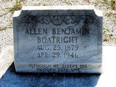 Allen Benjamin Boatright Gravestone