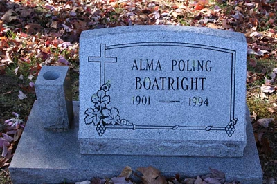 Alma Poling Boatright Gravestone