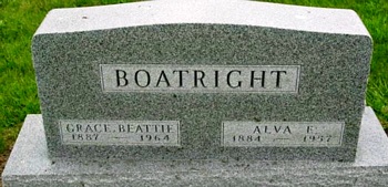 Alva Egbert and Grace Beattie Boatright Gravestone