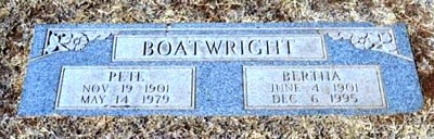 Audie Hayden and Bertha Nichol Shultz Boatwright Gravestone