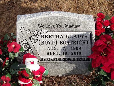 Bertha Gladys Boyd Boatright Gravestone
