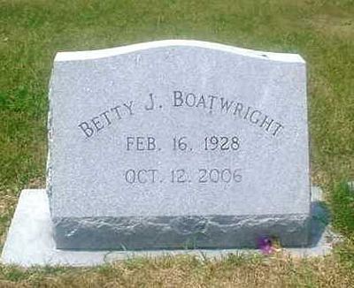 Betty Jordan Boatwright Gravestone