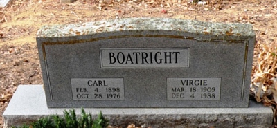 Carl B. and Virgie Viola McClintock Boatright Gravestone