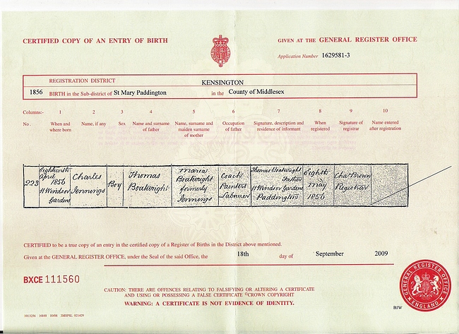 Charles Jennings Boatwright Birth Certificate: