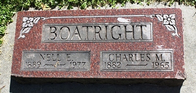 Charles Madison and Nell Elizabeth Sauerman Boatright Gravestone