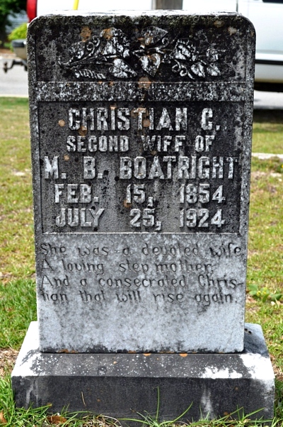 Christine Charity Wilkes Boatright Gravestone: