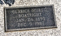 Clarice Hurst Boatright Gravestone: