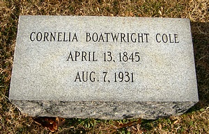 Cornelia Penick Boatwright Cole Gravestone