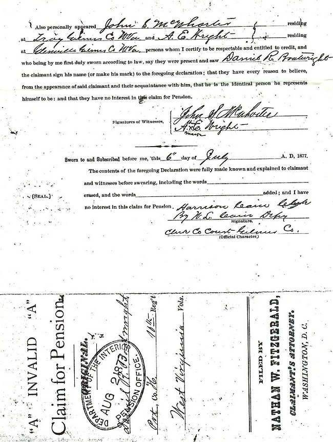 Daniel Rafe Boatwright Civil War Pension Application