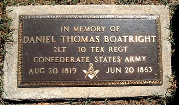 Daniel Thomas Boatright Marker - he is not buried here