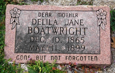 Delila Jane Looper Boatwright Gravestone