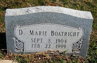 Docia Marie Dickerson Boatright Gravestone