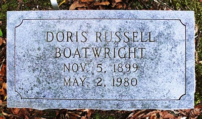 Doris Charlie Russell Boatwright Gravestone