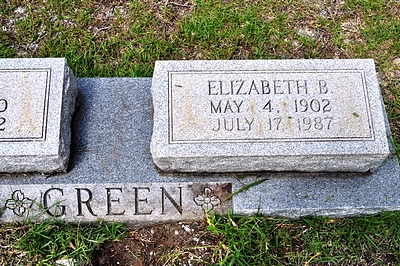 Elizabeth Boatright Green Gravestone: