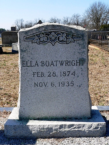 Ella Boatwright Gravestone