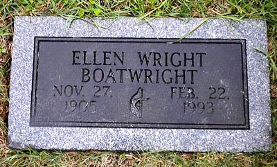 Ellen Wright Boatwright Gravestone