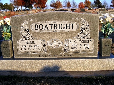 Eulas Carl and Florine Marie Kruger Boatright Gravestone