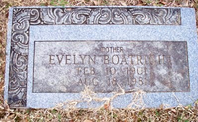 Evelyn Thompson Boatright Gravestone