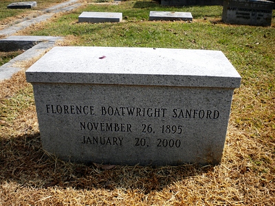 Florence Boatwright Sanford Gravestone