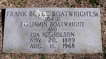 Frank Boyce Boatwright Marker
