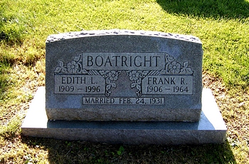 Frank Riggins Boatright and Edith Lillian Shrader Gravestone