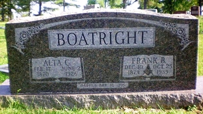 Franklin Bowden and Alta Crawford Boatright Gravestone