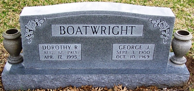 George Jackson and Dorothy R. Boatwright Gravestone