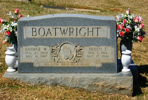 George Wesley and Helen T. Boatwright Gravestone