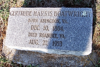 Gertrude Floyd Harris Boatwright Gravestone