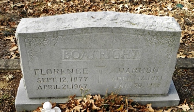 Harmon and Florence Elizabeth Castleberry Boatright Gravestone