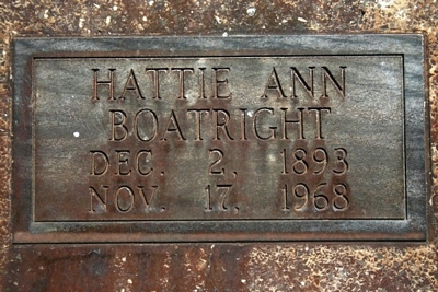 Hattie Ann Williams Boatright Gravestone
