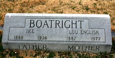 Isaac W. Ike and Mary Lucinda English Boatright Gravestone