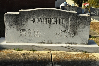 Isaac S. and Virginia Moore Boatright Gravestone