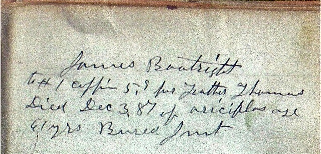 James Boatwright Coffin Receipt