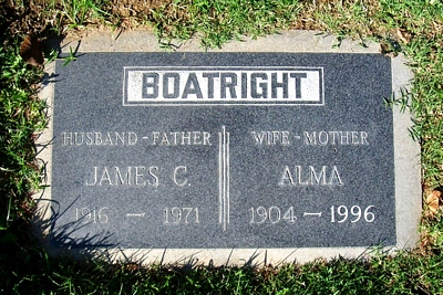James Clarence and Alma Robertson Boatright Marker