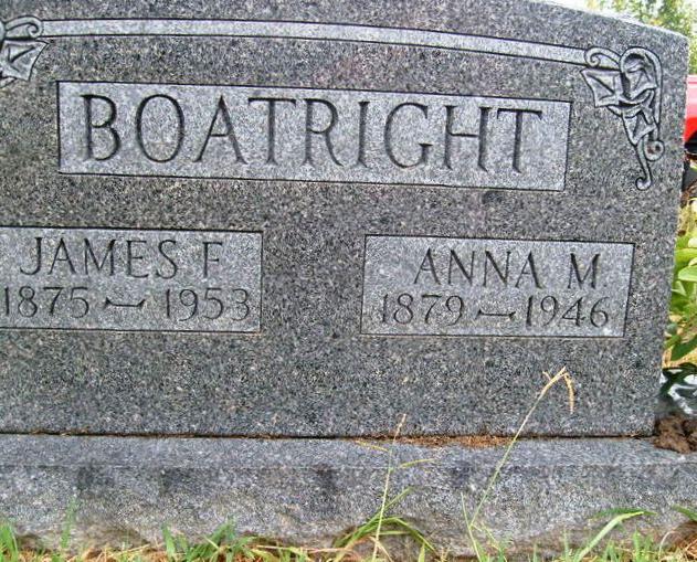 James Franklin Boatright and Anna Maria Cox Gravestone