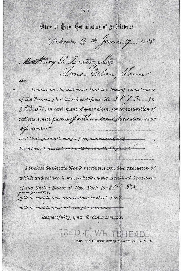 James Thomas Boatright Civil War Pension
