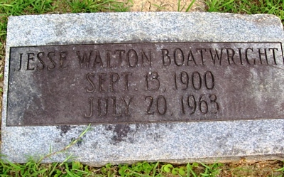 Jesse Walton Boatwright Gravestone:
