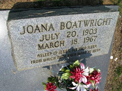 Joana Boatwright Gravestone
