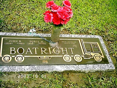 John Bernard and Doris M. Boatright Gravestone