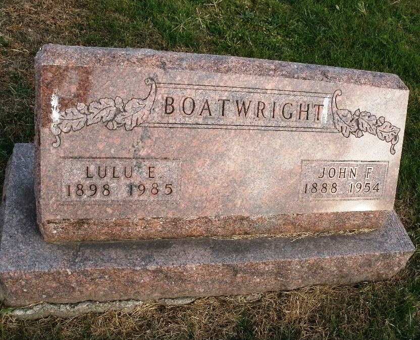 John Francis and Lula Ethel Jennings Boatwright Gravestone: