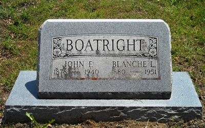 John Frank and Blanche Louise Felkner Boatright Gravestone