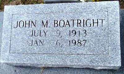 John Marion Boatright Gravestone