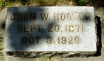 John Wilson Hooper Gravestone