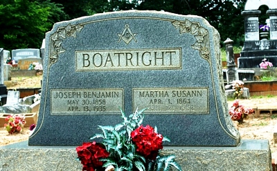 Joseph Benjamin and Martha Susan Williams Boatright Gravestone
