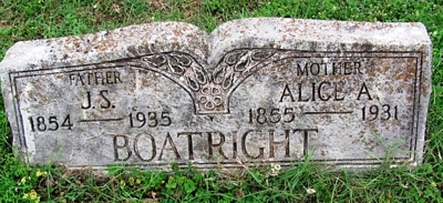 Joseph S. and Alice Anne Wortham Boatright Gravestone