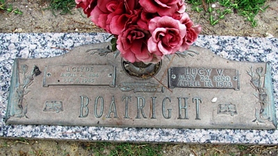 Julian Clyde and Lucy Viola Stevens Boatright Gravestone