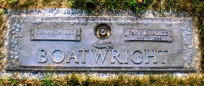 Kenneth Leo and Fannie Alice Speck Boatwright Marker